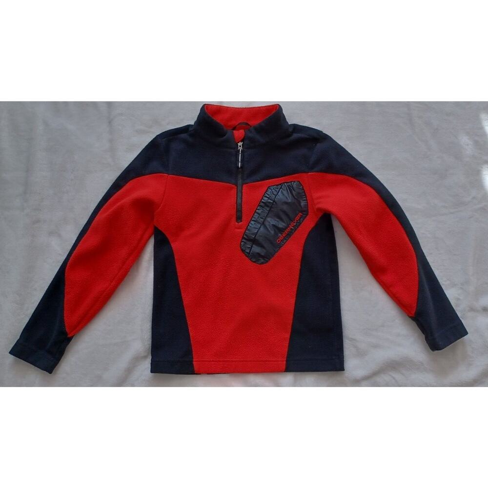 Obermeyer Kids Toddler Fleece Pull Over Sweatshirt 1/4 Zip Long Sleeve Sz L Red